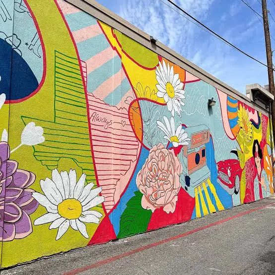 Mural in a street side in McKinney