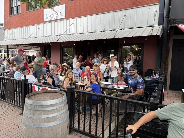 Winery with people sitting on a patio