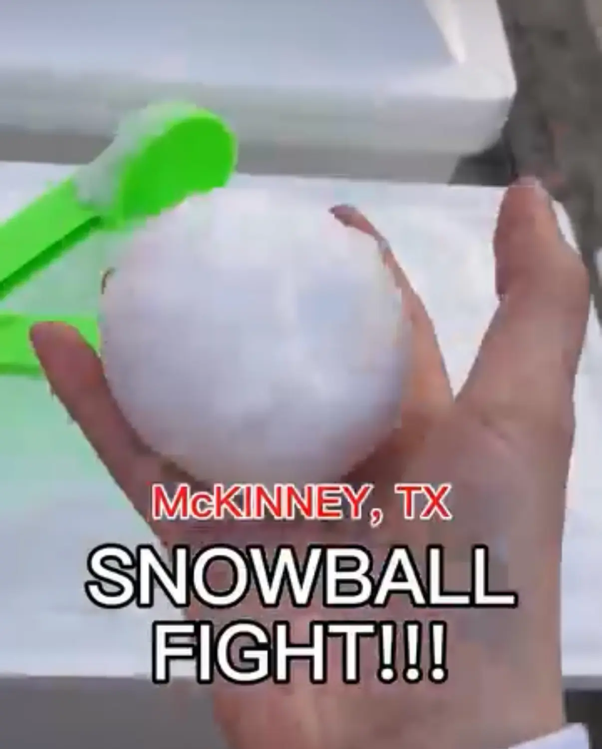 The biggest snowball fight happening in McKinney, Texas