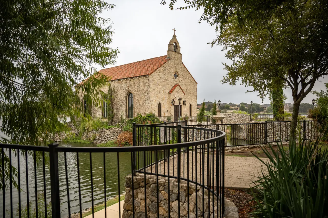 Wedding chapel in a Croatian-inspired village in McKinney