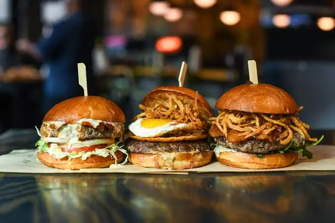 Burgers on a platter