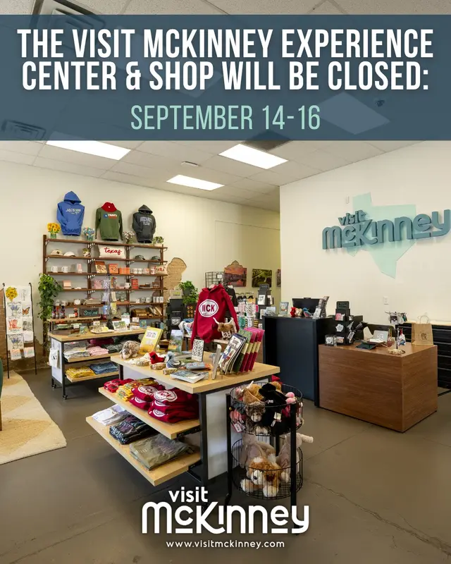 A quick heads-up before you stop by! Renovations are underway at the Visit McKinney Visitor Center, and we’ll be closed September 14–16 while work continues behind the scenes. This is one part of an o