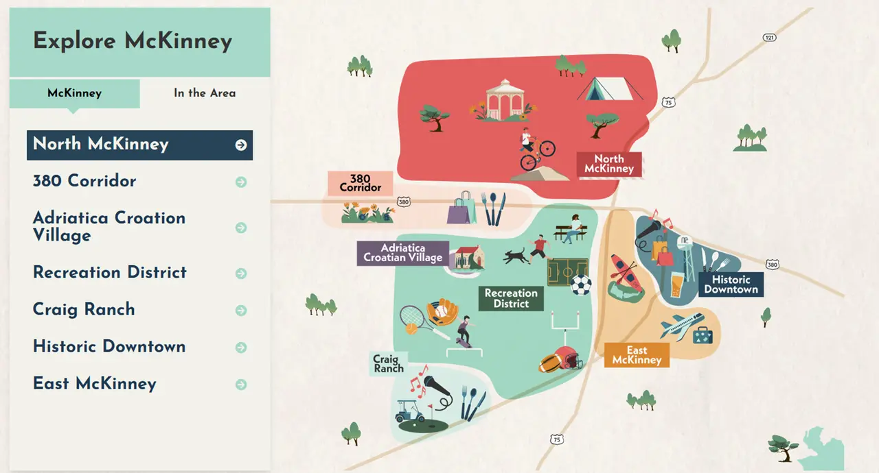 Interactive map screen shot from home page