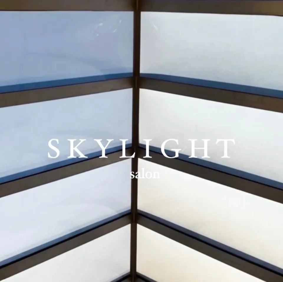 Skylight ceiling with geometric metal framework and diffused natural light filtering through panels