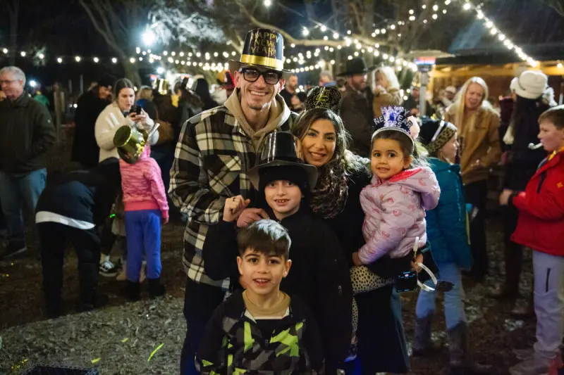 Family celebrating the new year