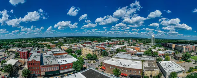 Aerial view of downtown McKinney