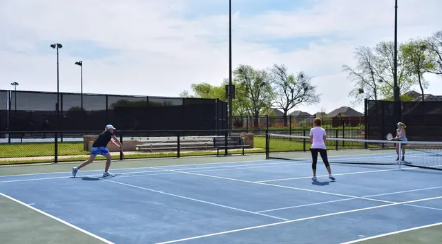 Aerial view of The Courts tennis and pickleball center