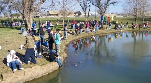 Young anglers at the McKinney Trout Derby