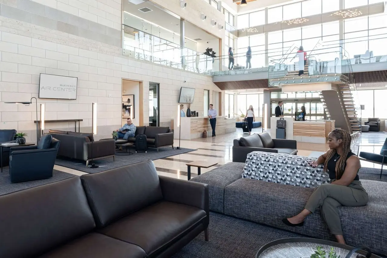 Inside the McKinney National Airport terminal